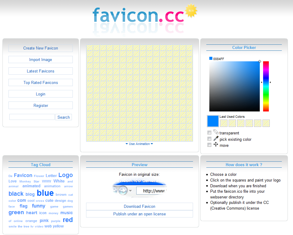 Favicon.cc screenshot